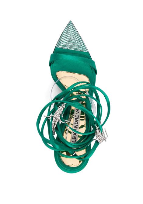 Green crystal-tassel strappy sandals - women ALEXANDRE VAUTHIER | AVE3006007